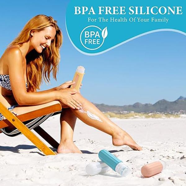 Leak Proof Silicone Travel Bottles Refillable Lightweight 3oz/90ml