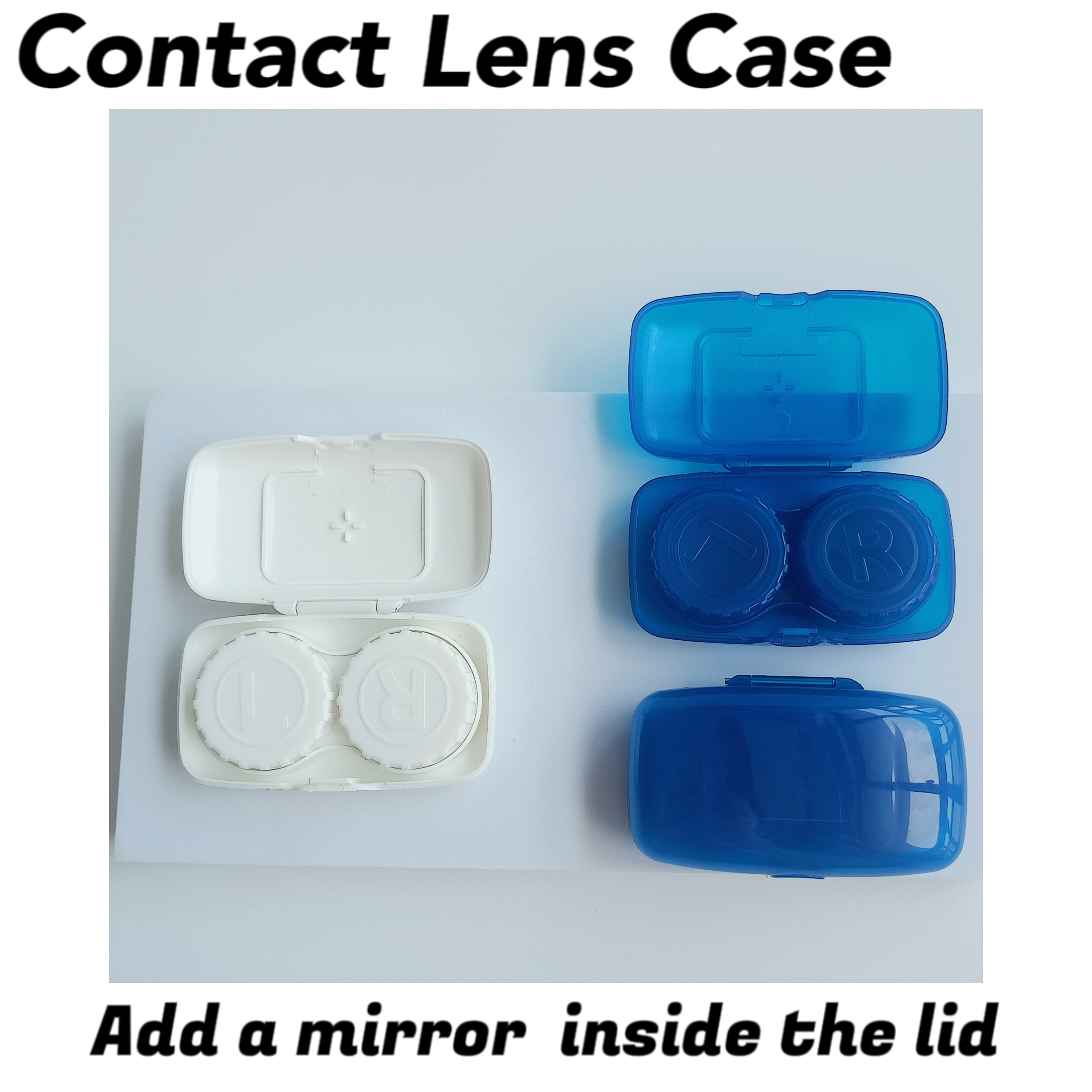 Plastic PP Material Structure Contact Lens Case Square Shape for Simple Style Storage