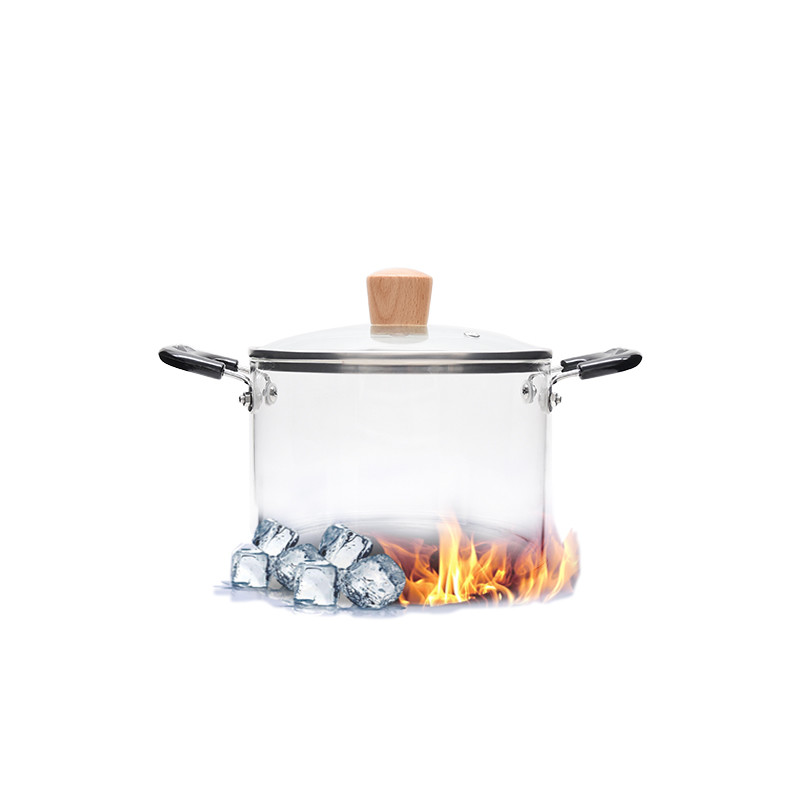 Microwave Heating Transparent Borosilicate Glass Soup Pot