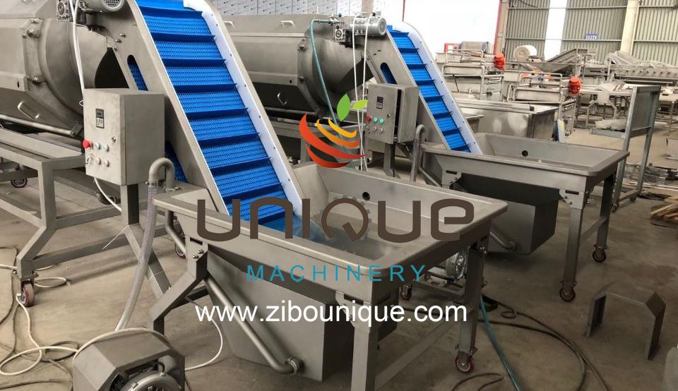 304 Stainless Steel Automatic Sweet Potato Yam Washing Machine Peeling Production Line