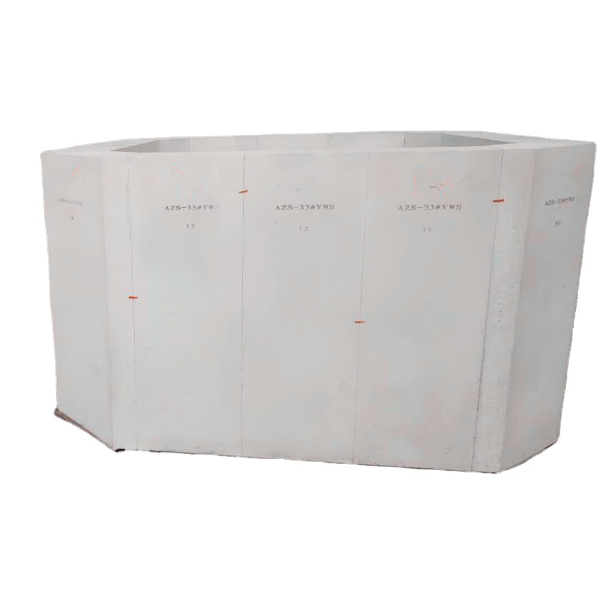 Little CaO Content White AZS Block Zircon Corundum Brick For Glass Furnace Manufactured By Henan Electrocast Refractory