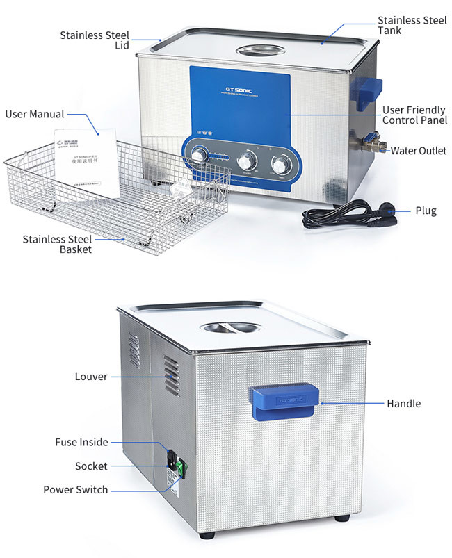 20L 400W SONIC Wave Ultrasonic Cleaner Adjustable Power Ceramic Heaters