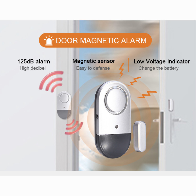 Home Security Door Magnetic Alarm 125db Window Anti Theft Device White 75*39*12.2MM