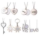 Sublimation Heart Shape Sliding Locket Necklace For Sublimation Printing