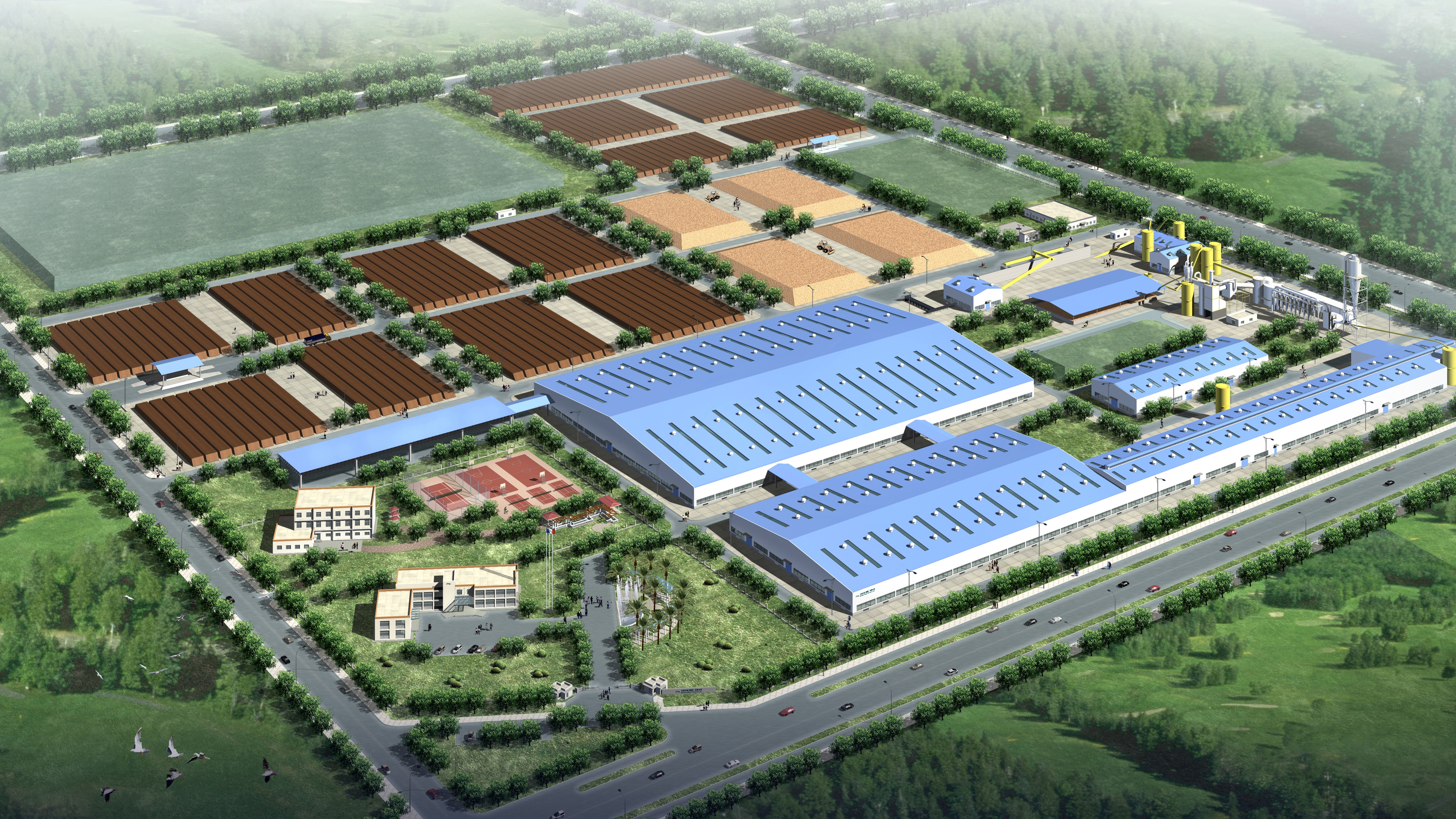 Urea Formaldehyde Particle Board Production Line With Capacity Of 110-500 M³/Day And Annual Wood Consumption Of 580-730 Kg/m3
