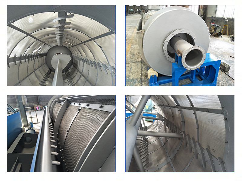 5000L/Hour Sugarcane Bagasse Paper Pulp Seaweed Dewatering Separator Micro Screen Rotary Drum Filter