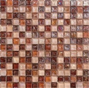 China Elegant brown series water waving glass mosaic tile for your dressing room on sale