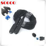 Armored Waterproof Fiber Optic Cable Duplex LC OM3 OM4 LC / UPC For Outdoor