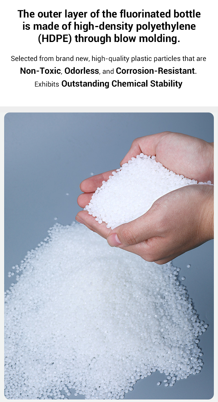 HDPE 500ml Thick Fluorinated Bottle for Chemical Reagent and Organic Solvent Packaging