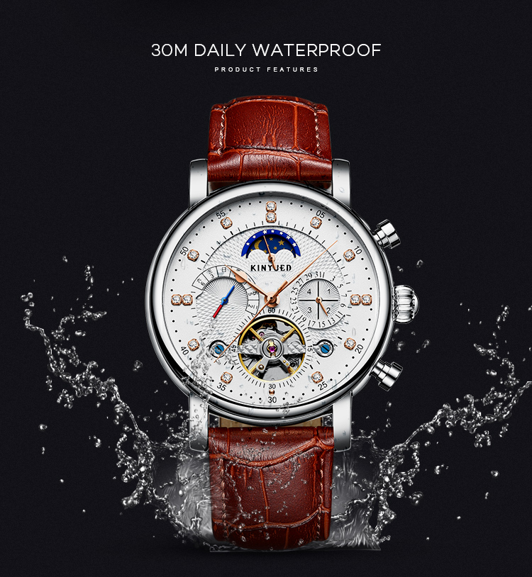 KINYUED Custom Logo Men Watch Automatic Mechanical Wrist Watch Chinese Mechanical Watch Movement