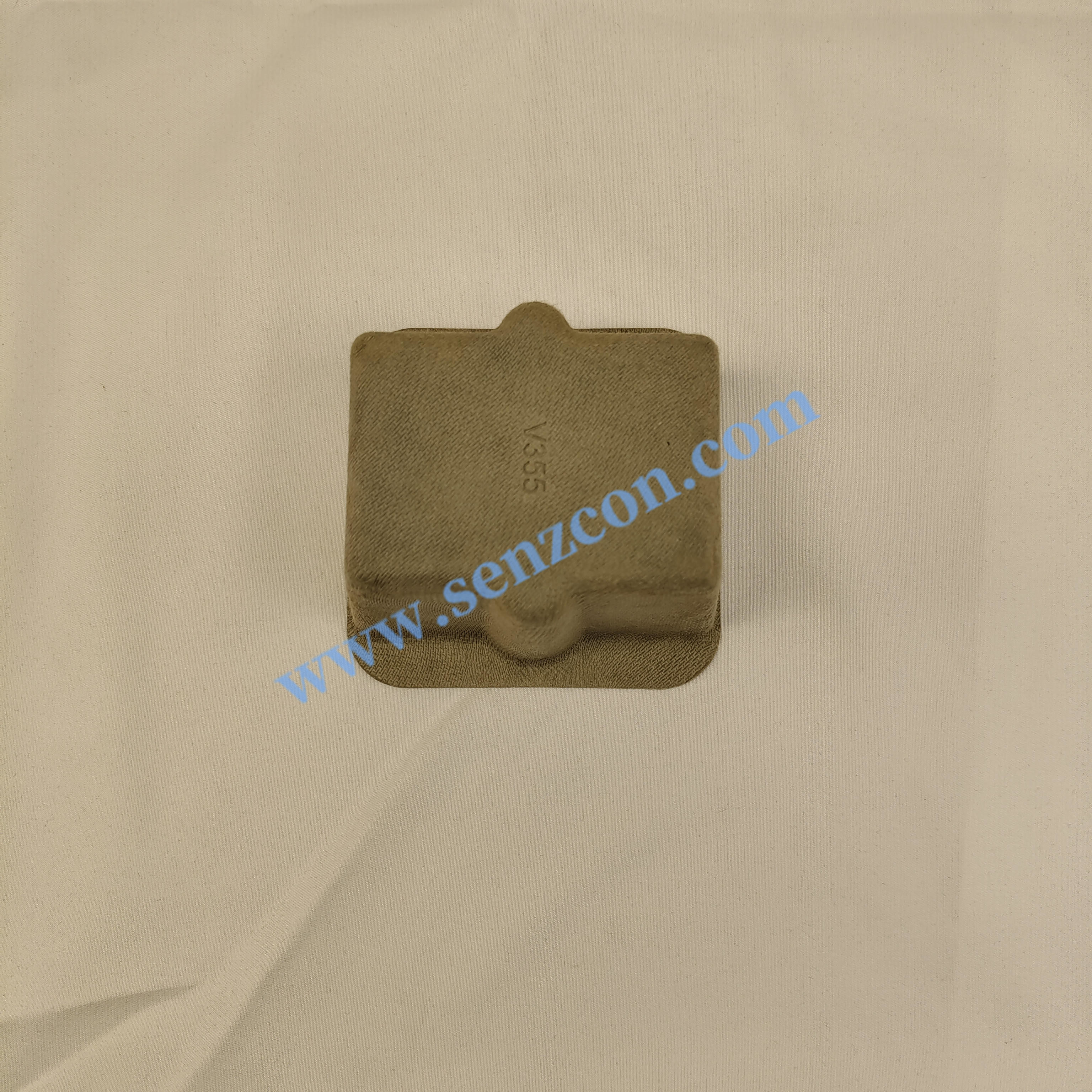 Direct supply from the factory: Dark green pulp molding packaging bases for high-end perfumes. These bases are wet-pressed, waterproof and shockproof.