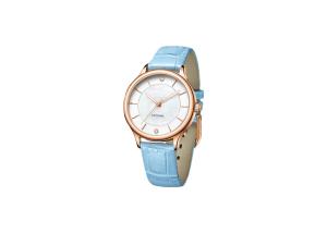 China Sapphire Crystal Glass Stainless Steel Ladies Watch With Genuine Leather Strap wholesale