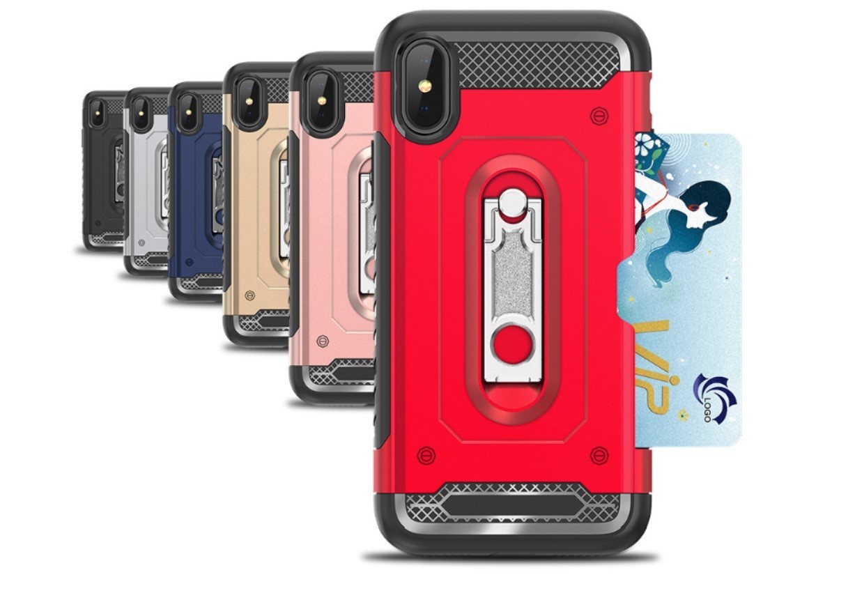 2 in 1 PC+TPU Color Red Black Kickstand Armor Case Back Cover For LG V30 V30PLUS V35 Q6 Q8 G7 Huawei Mate10 lite P Smart
