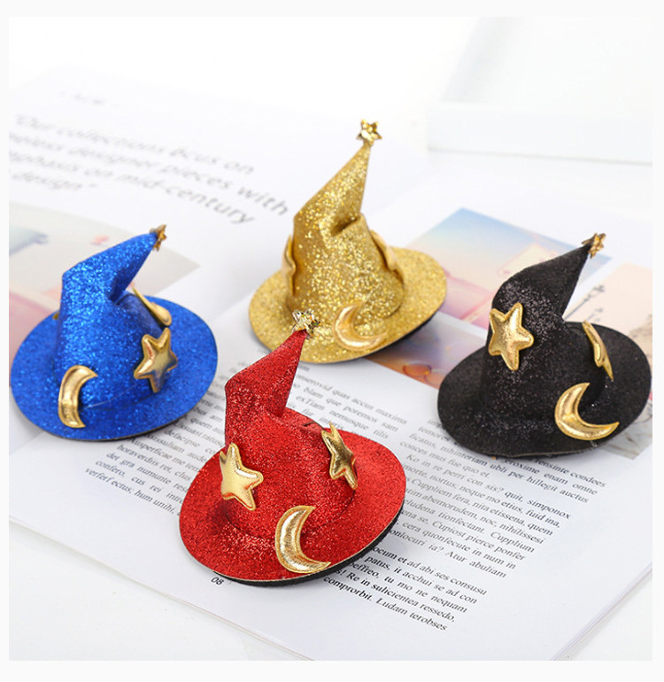 Halloween Hat Hairpin Costume Bonnet Hair Accessories For Kids Hair Clips Sequins