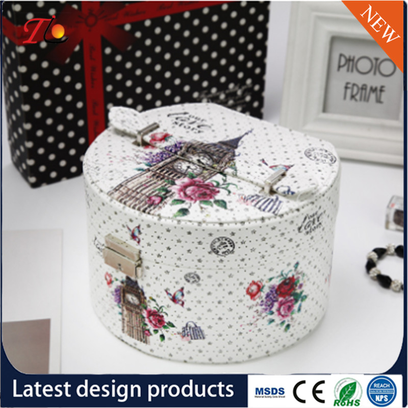 High end and elegant PU leather jewelry box for wholesale from manufacturer jewelry box with mirror box drawer