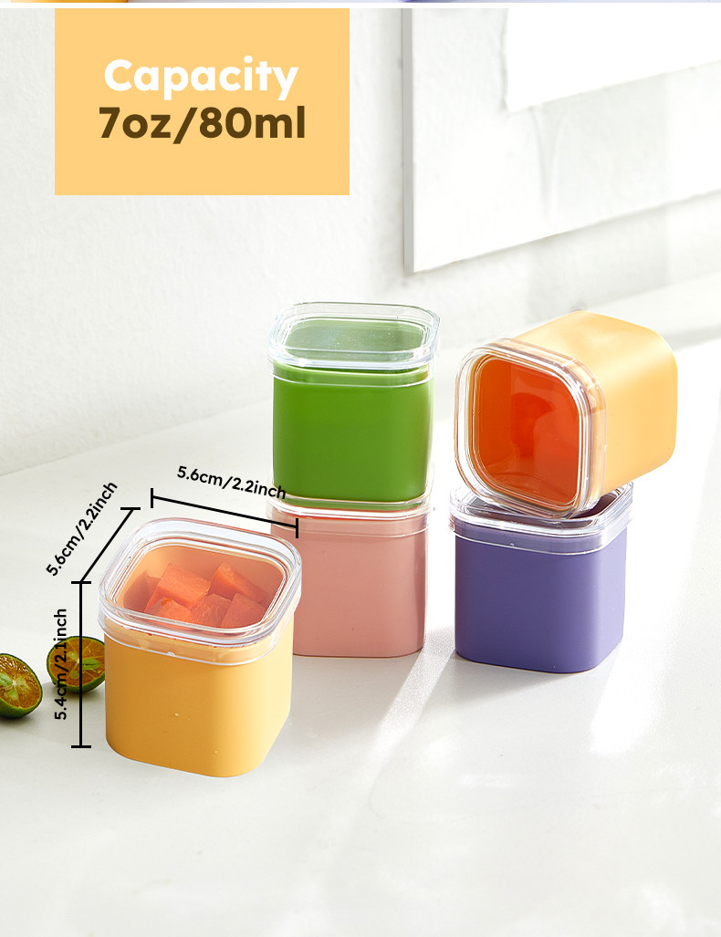 Custom 4 Pack Food Safe Silicone Small Lunch Snack Sauce Cups Containers With Lids