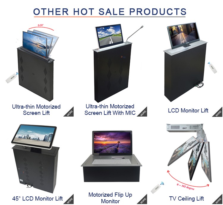 18.5 retractable monitor smart office computer lcd monitor lift mechanism for conference solution