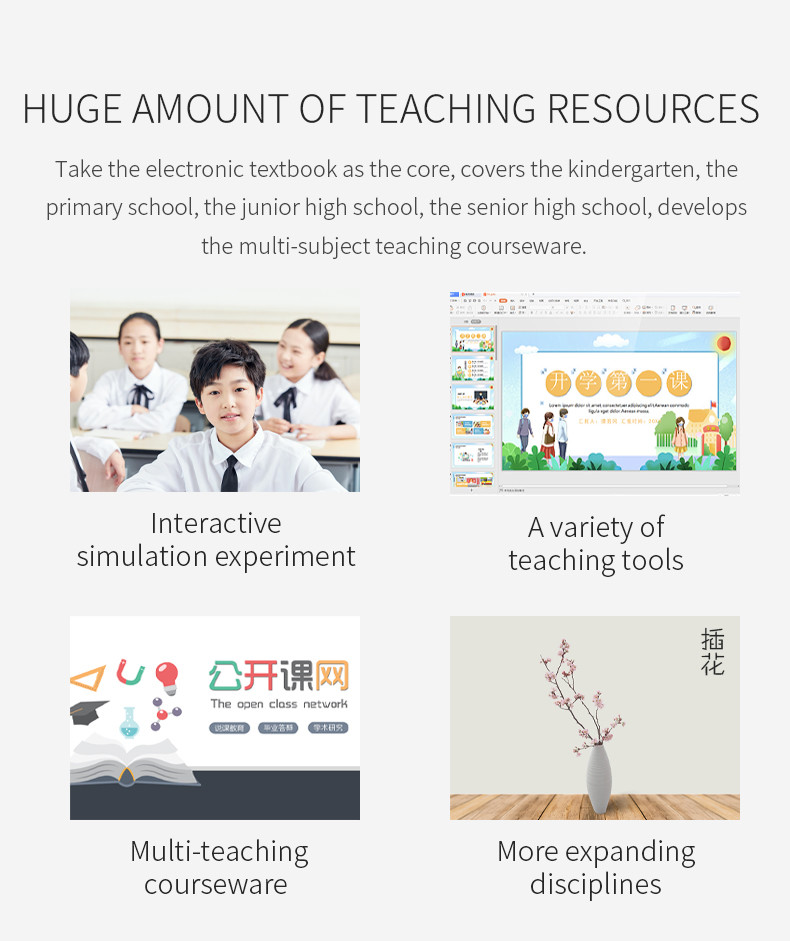75 86 Inches Nano Smart Electronic Touch Screen Blackboard For Teaching
