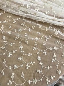 China Ivory Vintage Floral Nylon Lace Fabric By The Yard For Wedding Dresses 120cm Width wholesale
