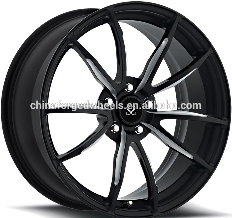For Nissan GTR 5x114.3 Best Price 22 Rims Gloss Black Machined Customized 2-piece Forged Alloy Wheels