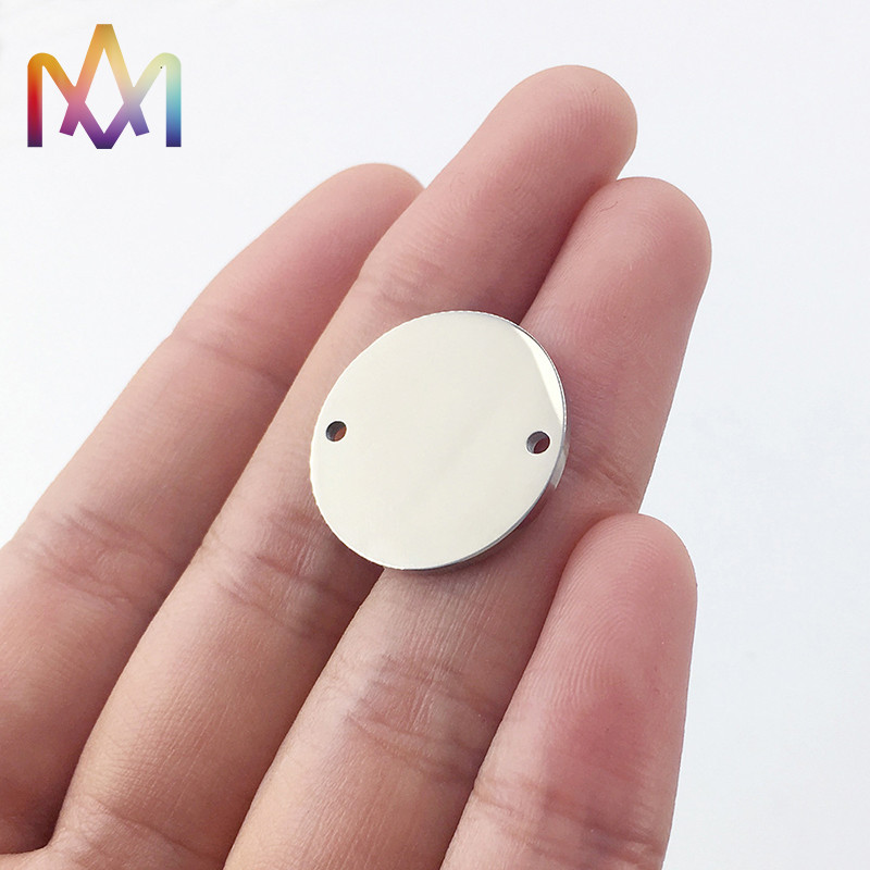2 Hole 15mm 20mm Flat Round Blank Stamping Tags