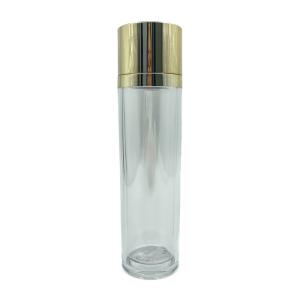 China Gold Cap PETG Plastic Bottles Luxury Cosmetic Containers For Toner 100ml 120ml wholesale