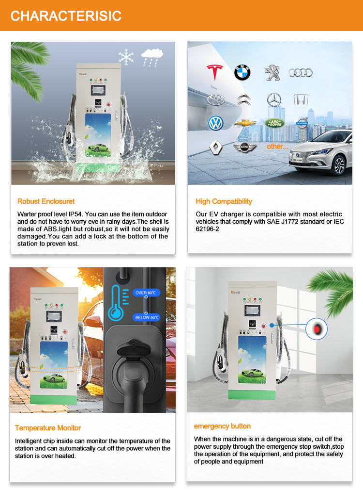 IP55 480KW RFID Card EV Charging Station Floor Standing