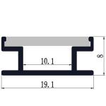 Outdoor Strip Light LED Floor Channel Aluminum 19*8mm For Ground Surface