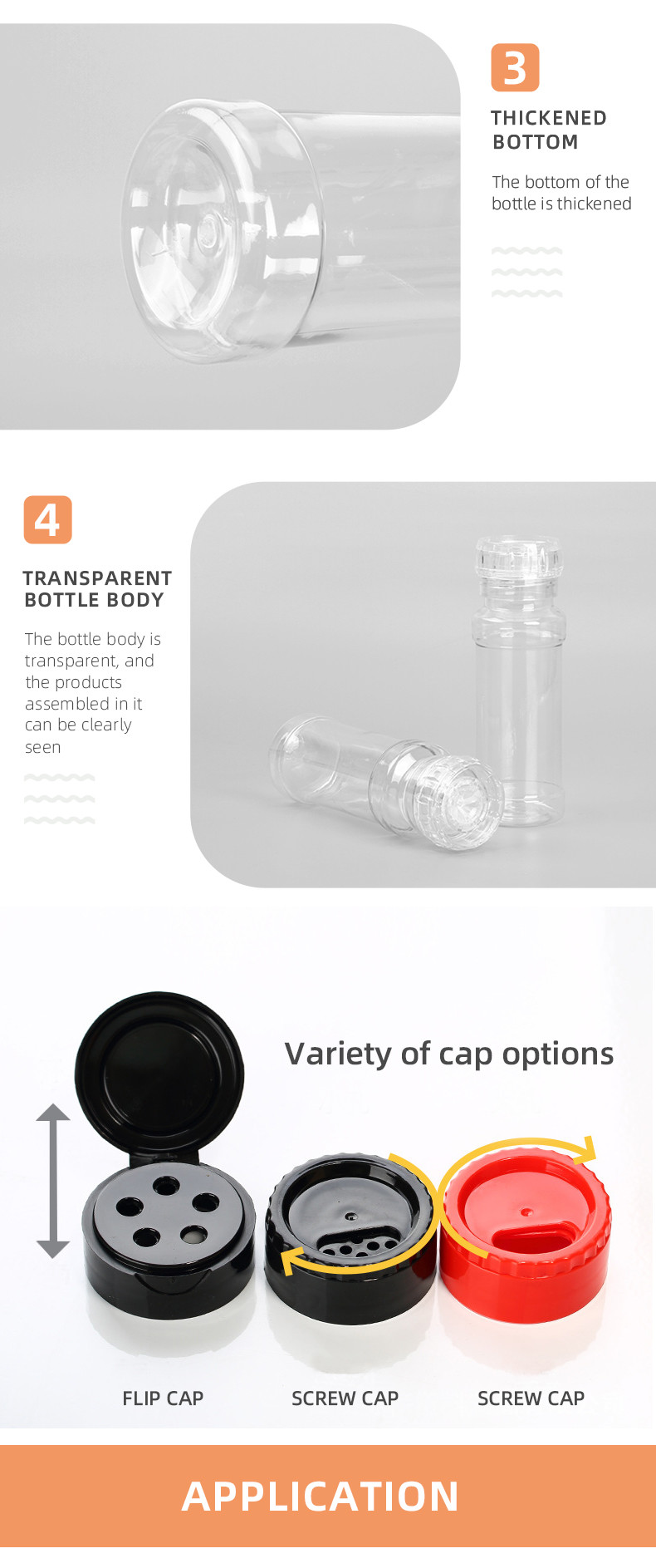 250ml PET Spice Bottles Condiments Salt And Pepper Containers