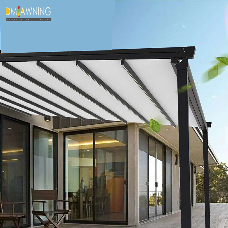 Aluminum PVC Pergola Canopy Roof Pergola Hotels Modern Front Door Waterproof Retractable Awning