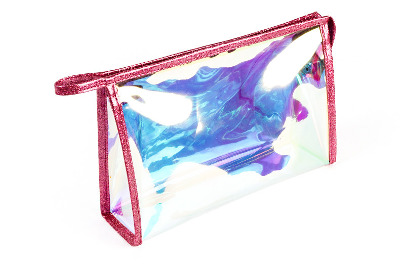 Laser Logo TPU Lady Travel Holographic Cosmetic Bag