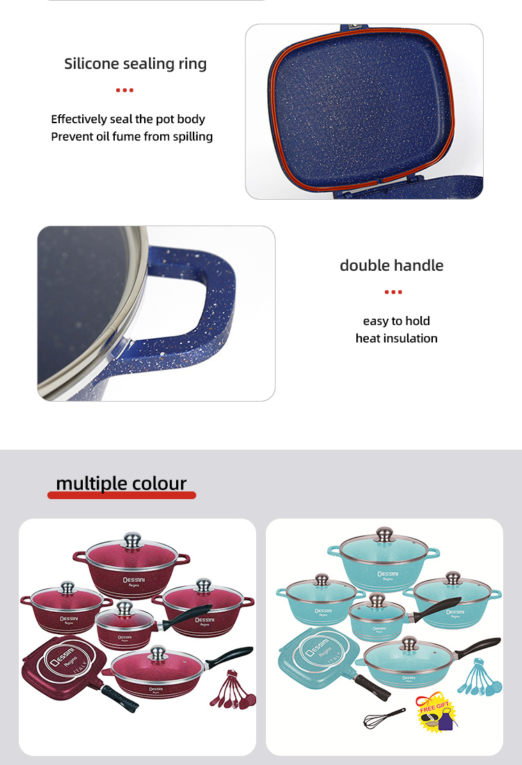 New Arrival 23Pcs Multi-Purpose Aluminum Non-Stick Cooking Pot And Pan Sets With Aluminum Handle