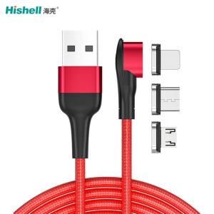 China 90 Degree USB Magnetic Charging Cable Practical 3A Fast Charging wholesale