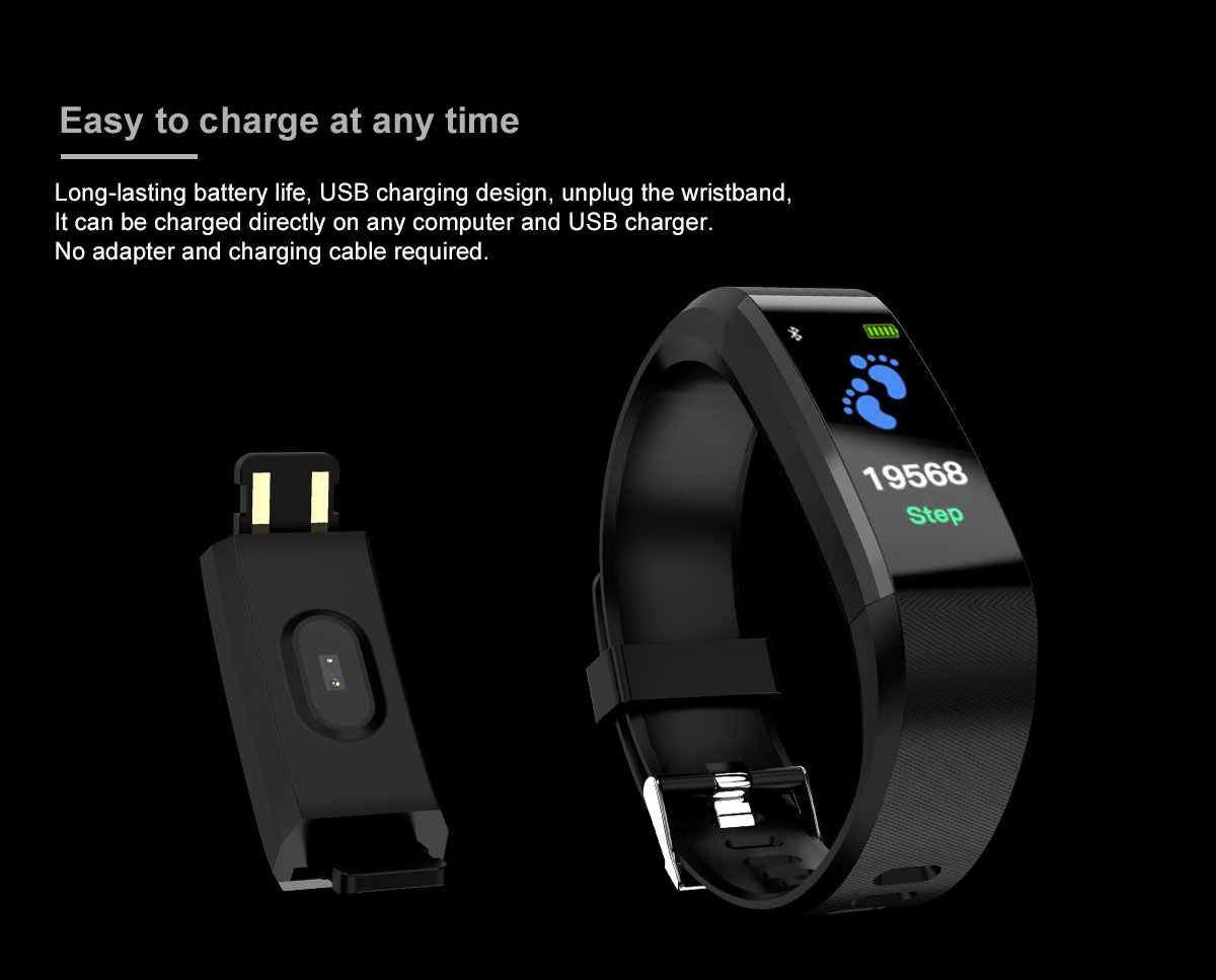 Fitness Tracker Smart Band Activity With Heart Rate 115 Plus With Exercise Smart Bracelet
