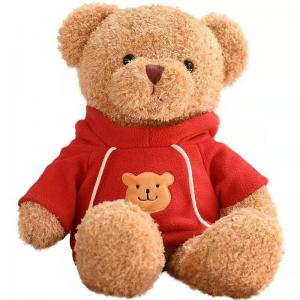 China 30cm Red Cute Little Hoodie Teddy Bear Plush Toys Girl Sleeping Pillow wholesale