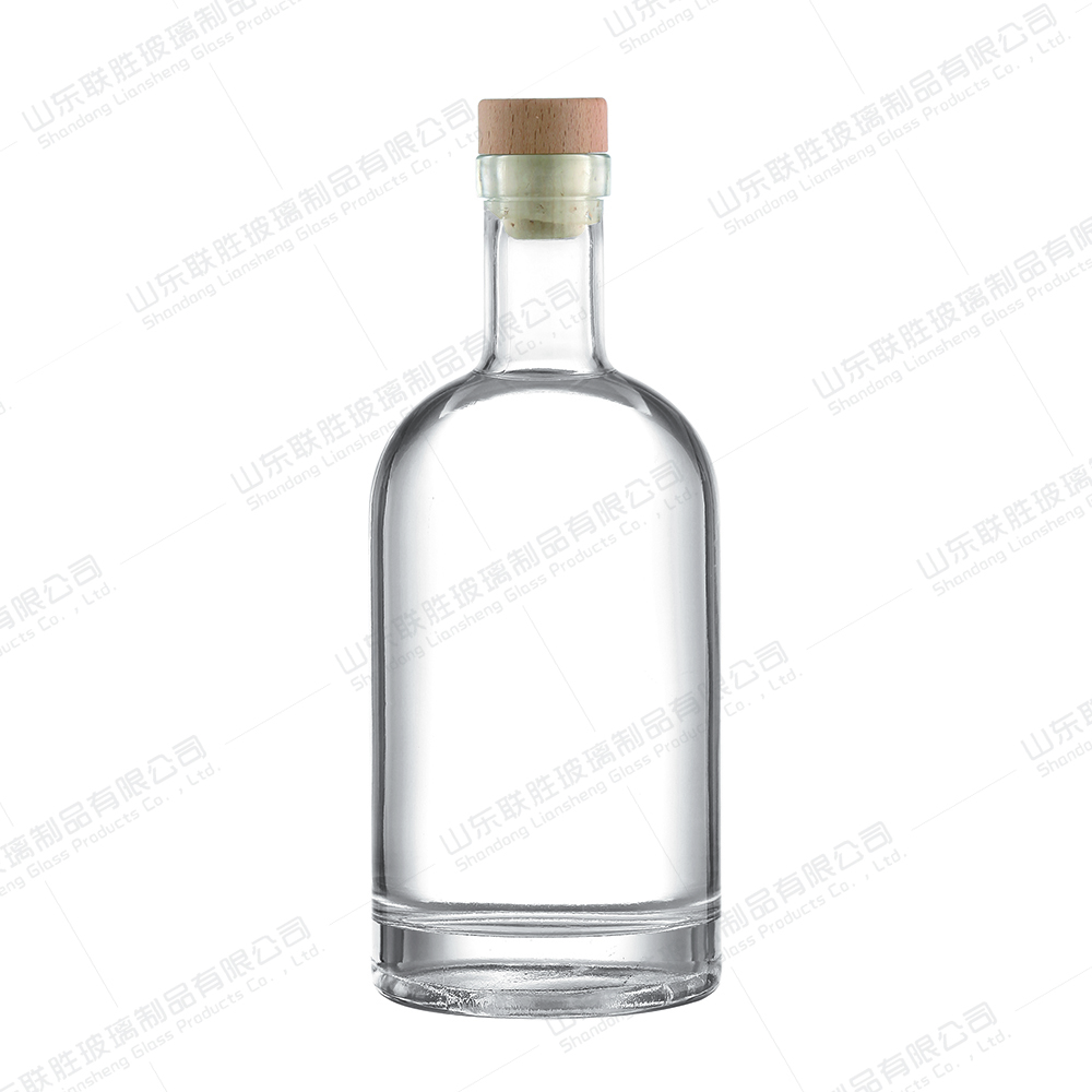 Clear Glass Gin Vodka Bottle with Cork 50ml 100ml 200ml 375ml 500ml 750ml 1000ml Custom