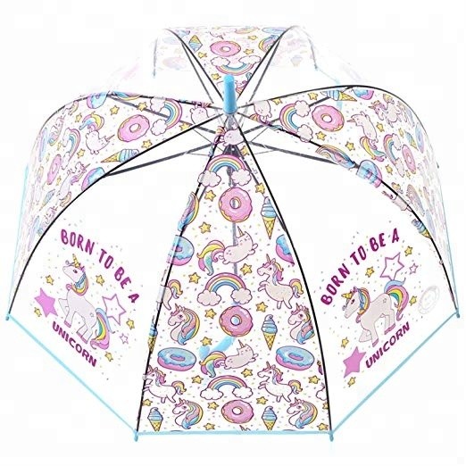Gift Dome Style Transparent Unicorn Umbrella , Clear Plastic Bubble Umbrella