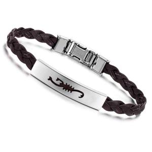 China Tagor Stainless Steel Jewelry Super Fashion Silicone Leather Bracelet Bangle TYSR002 wholesale
