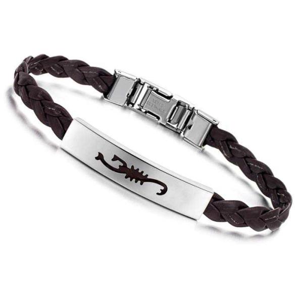Tagor Stainless Steel Jewelry Super Fashion Silicone Leather Bracelet Bangle