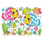 Full Colorful Fish Glitter Childrens Wall Stickers 5330