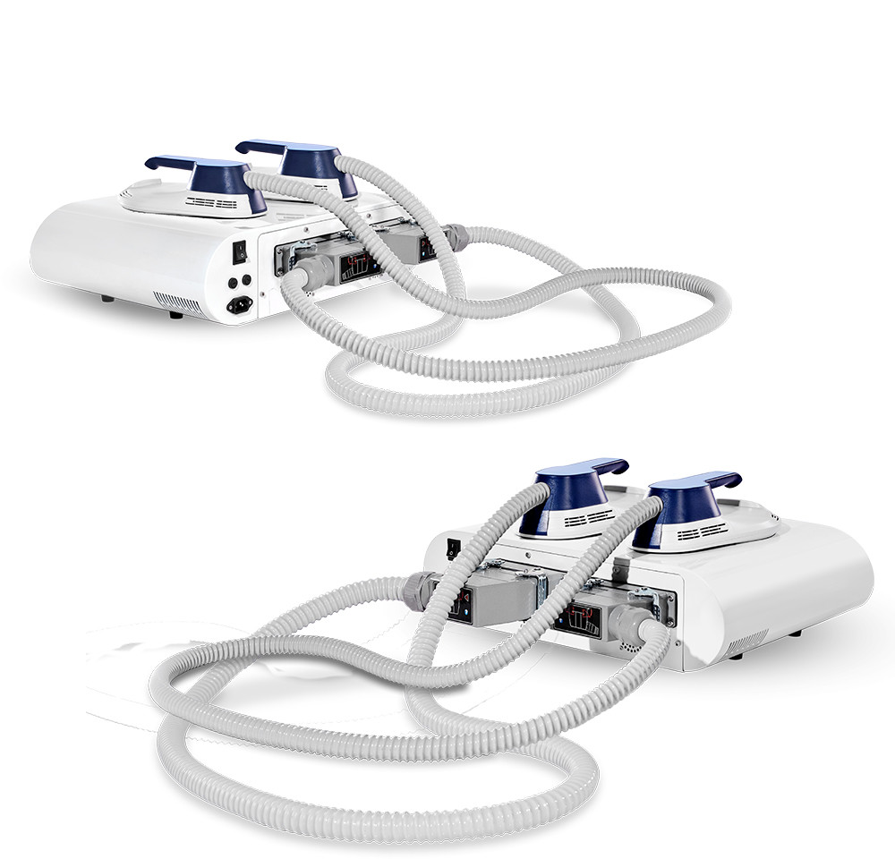 Electro magnetic portable emslim building muscle stimulate 15 tesla neo ems emt body sculpt 2 handles
