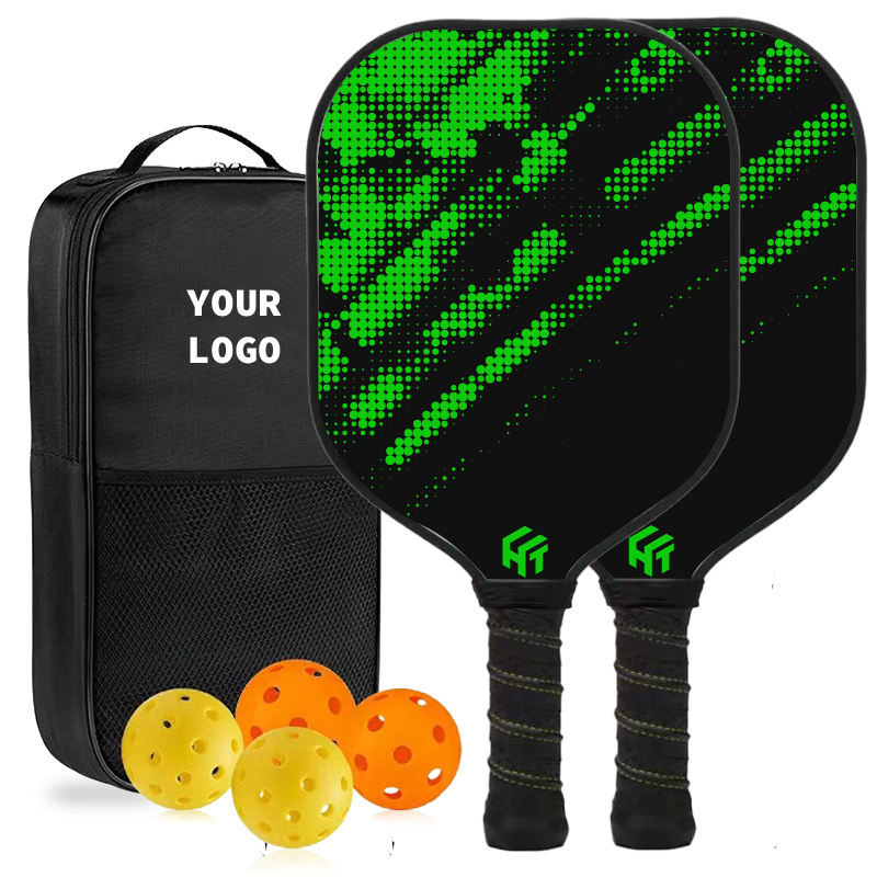 40*19.8*1.4cm Fiberglass Pickleball Racket Set with Honeycomb Core and Custom TPU Edge