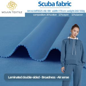China Two Sided Scuba Knitting Fabric , Solid Breathable 100 Cotton Terry Fabric wholesale