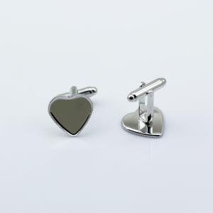 China Novelty elegant design heart shape cufflinks Valentine's Day cufflinks wholesale