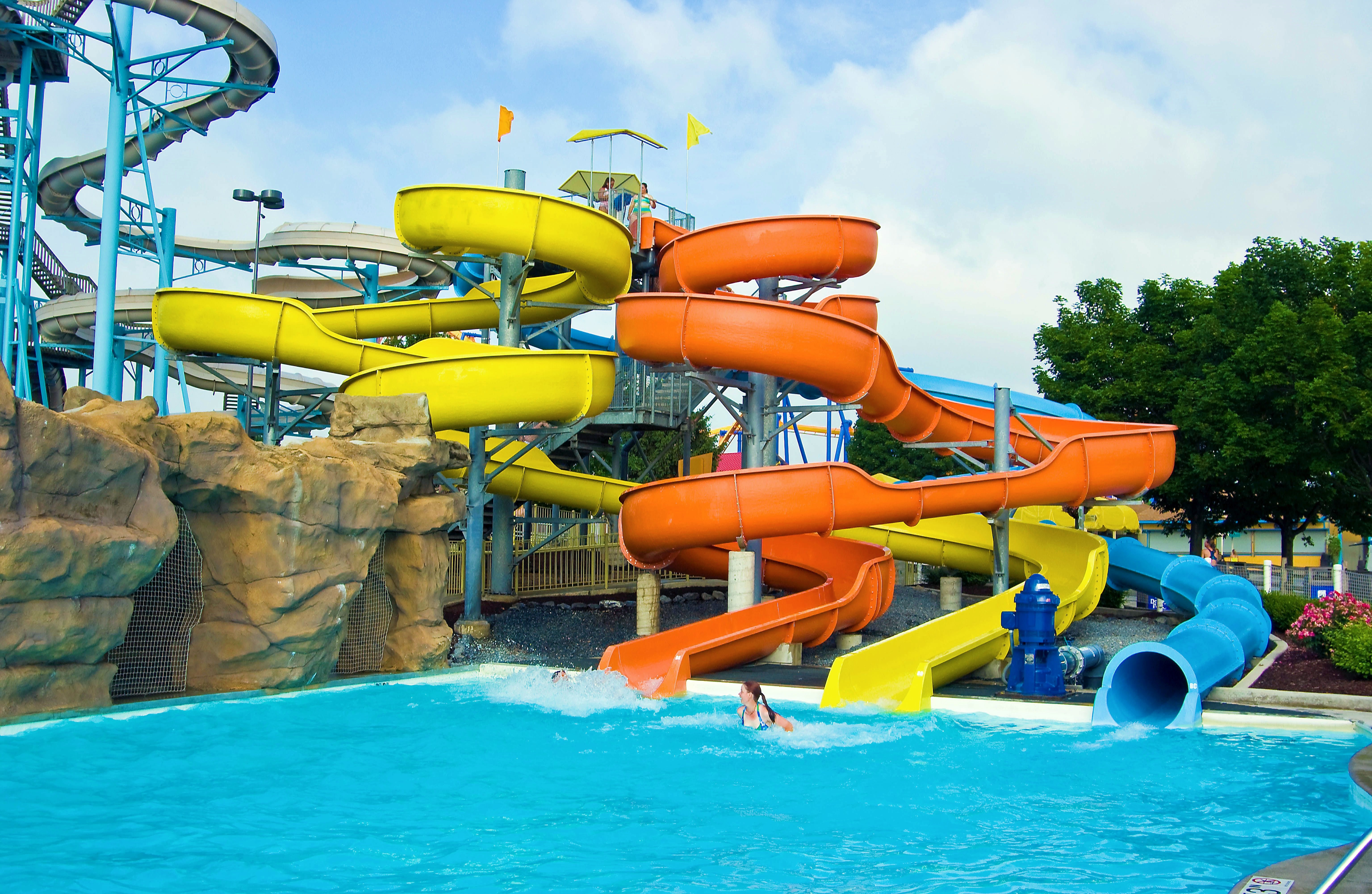 Water Amusement Entertainment Outdoor Games Fiberglass Slide for Children