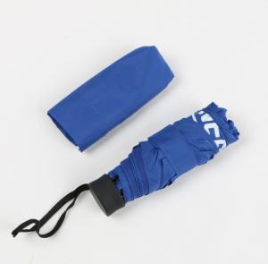 China Blue Five Fold Micro Travel Umbrella , Fancy Sun Sturdy Compact Umbrella wholesale
