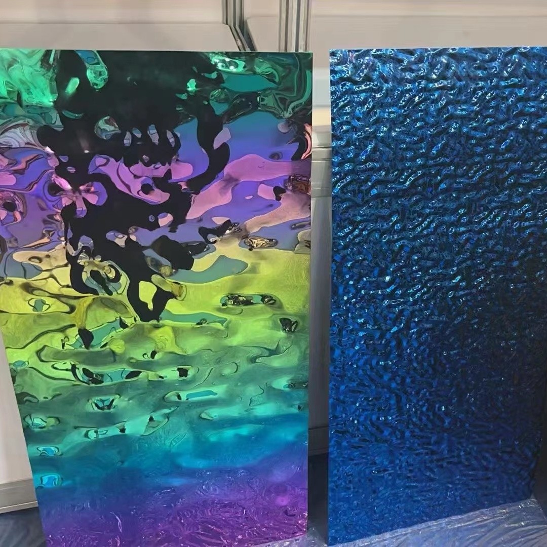 Ceiling Of Bar Water Wave Stainless Steel Panel 0.6*1220*2440mm