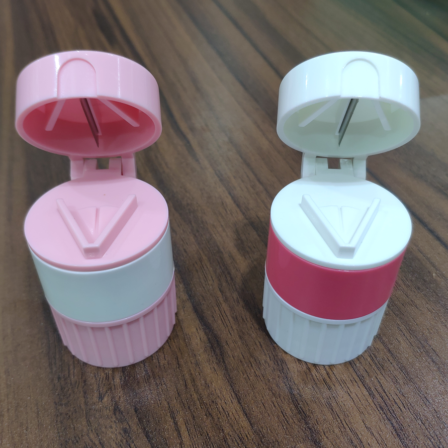 Easy Open Hospital Pill Dispenser Box Tablet Cutter Crusher Box Grind Individual Medication