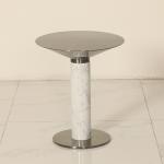 Satin Finish Natural Marble Top Stainless Steel End Table Metal
