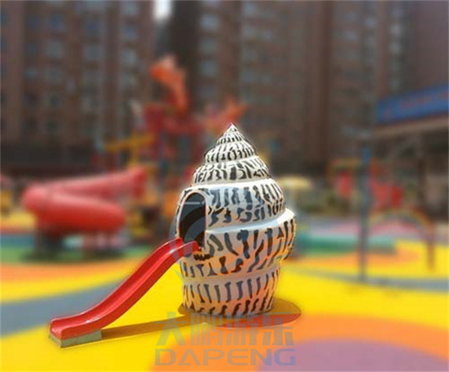 Conch Water Play Slide Fiberglass Small Swimming Pool Splash Pad Rust Proof